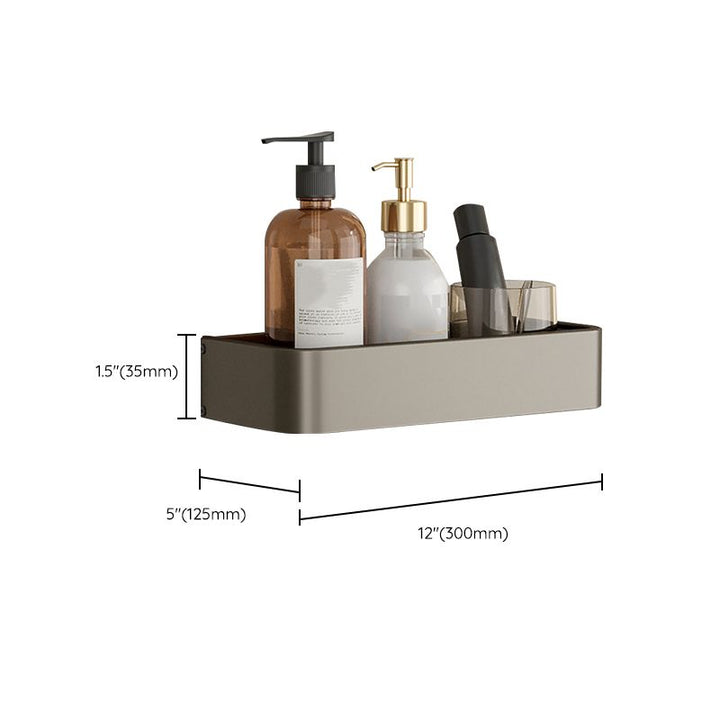 Kalsten | Contemporary Aluminum Bathroom Accessory Set Gray Bath Shelf