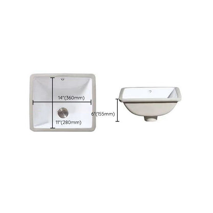Kalsten | Modern Under-mount Sink Oval Porcelain with Pop-Up Drain Sink