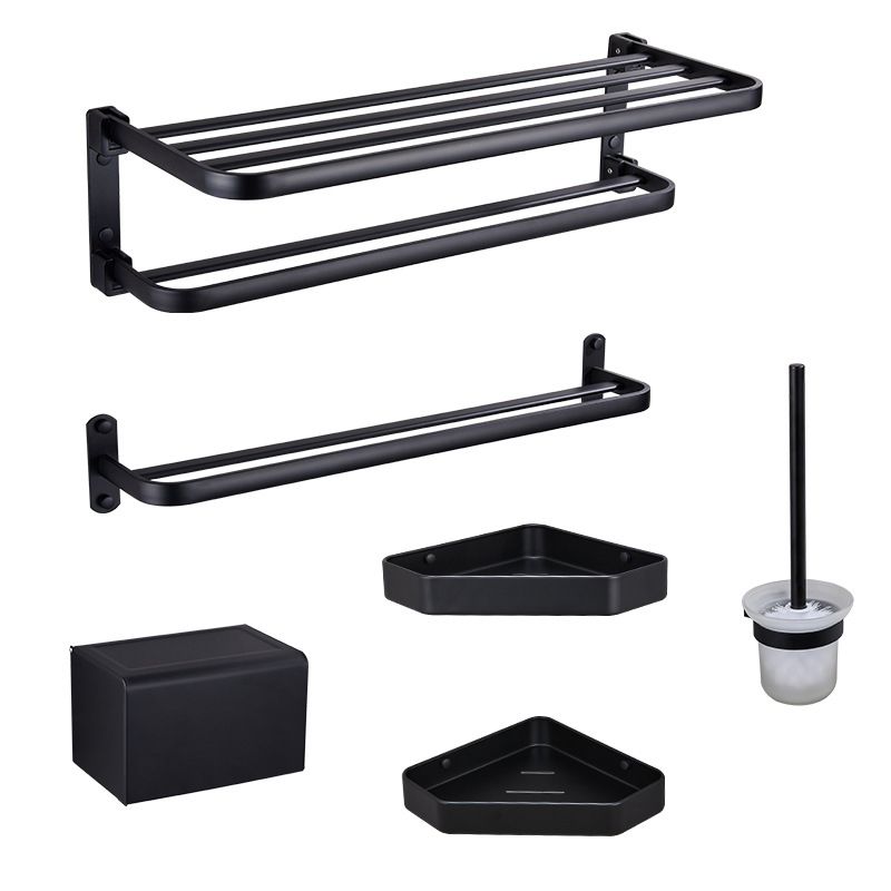 Kalsten | Modern Bathroom Accessory Set Matte Black/Grey Bathroom Shelf/Towel Holder & Paper Holder