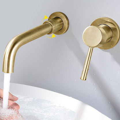 BowLift | Industrial bathroom faucet brass lever handles 2-hole faucets wall-mounted faucet