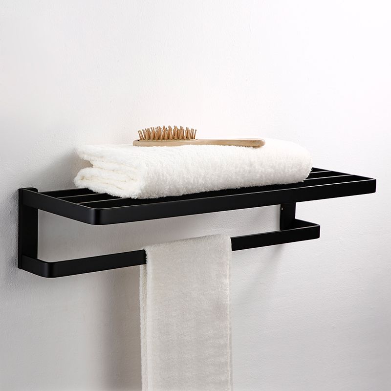 BowLift | Black Bathroom Accessories Hardware Set with Towel Rail and Bath Shelf
