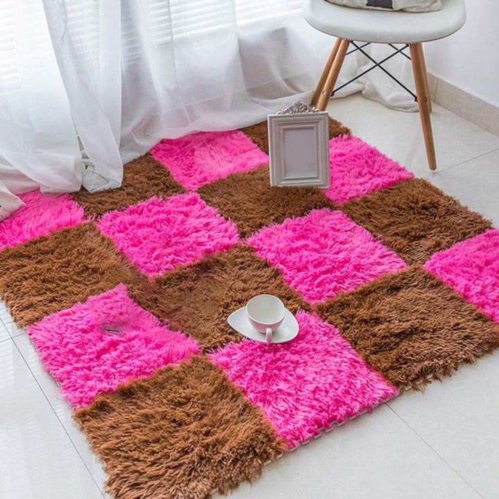 Kalsten | Bedroom Carpet Tiles Solid Square Shag Stain Resistant Carpet Tiles