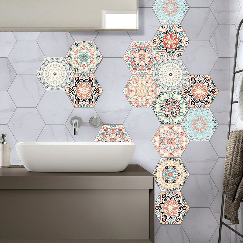 Kalsten | Plastic Mosaic Tile Wallpaper Hexagonal for Stick-On and Removable Back Wall Tile