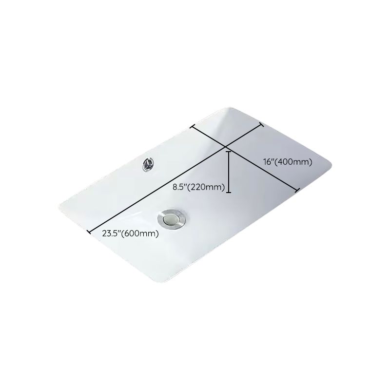 Kalsten | Modern Under-mount Sink Oval Porcelain with Pop-Up Drain Sink
