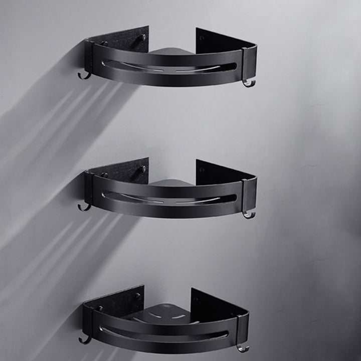 Kalsten | Matt Black Modern Bathroom Accessories Set, Set of 3, Bathroom Shelf