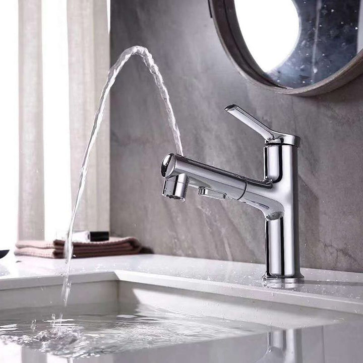 Kalsten | Contemporary Sink Faucet Plian Low Arc Center-Set Bathroom Faucet
