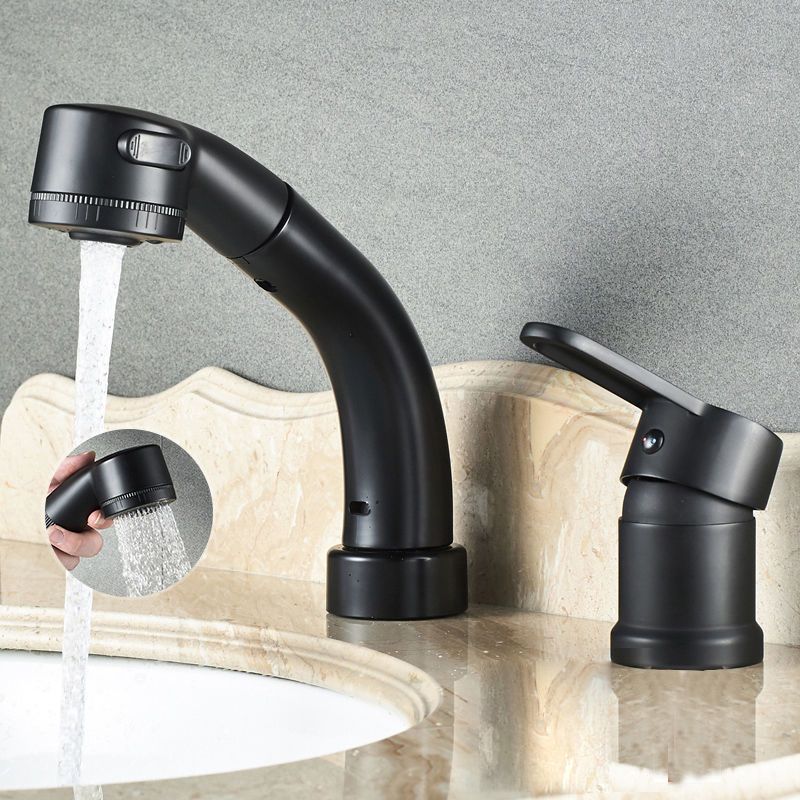 Kalsten | Modern Style Sink Faucet Copper Handle Low Arc Pull-Out Sink Faucet