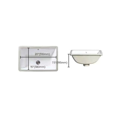 Kalsten | Modern Under-mount Sink Oval Porcelain with Pop-Up Drain Sink