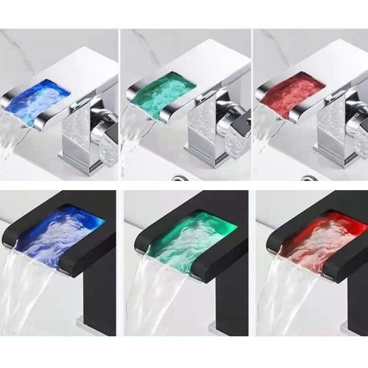 Kalsten | Single-Handle Basin Faucet 1-Hole Widely Used Bathroom Sink Faucet with LED Lighting