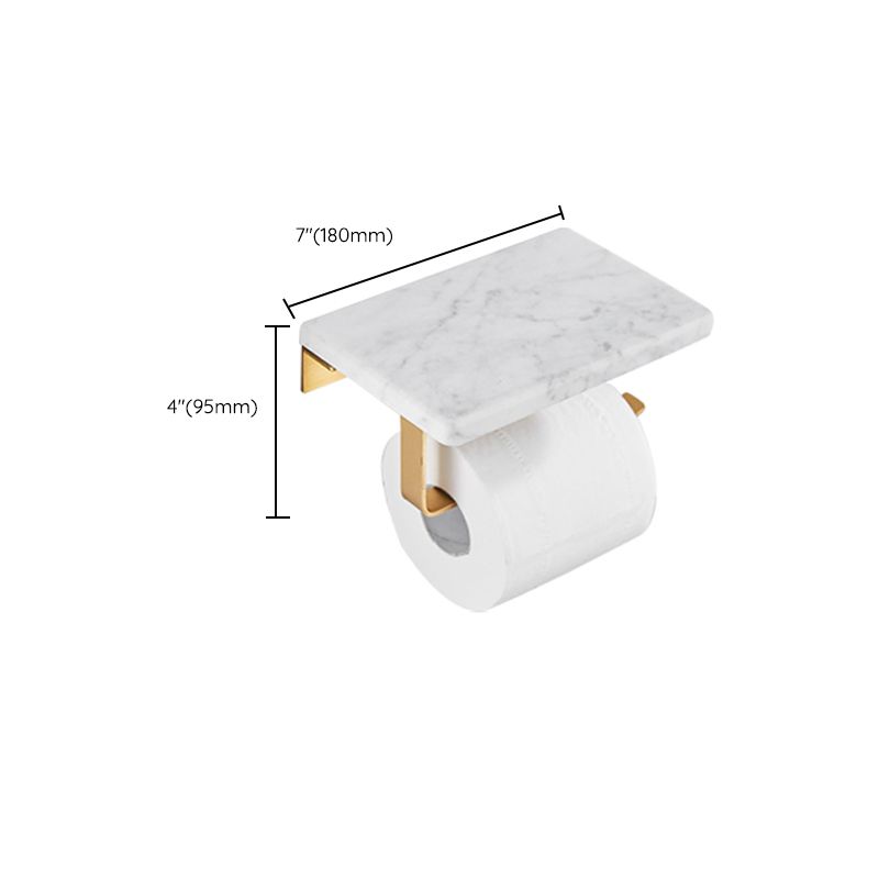 Kalsten | Brushed Brass Bathroom Accessory Set Metal & Marble Bathroom Hardware Set with Bathtub Shelf