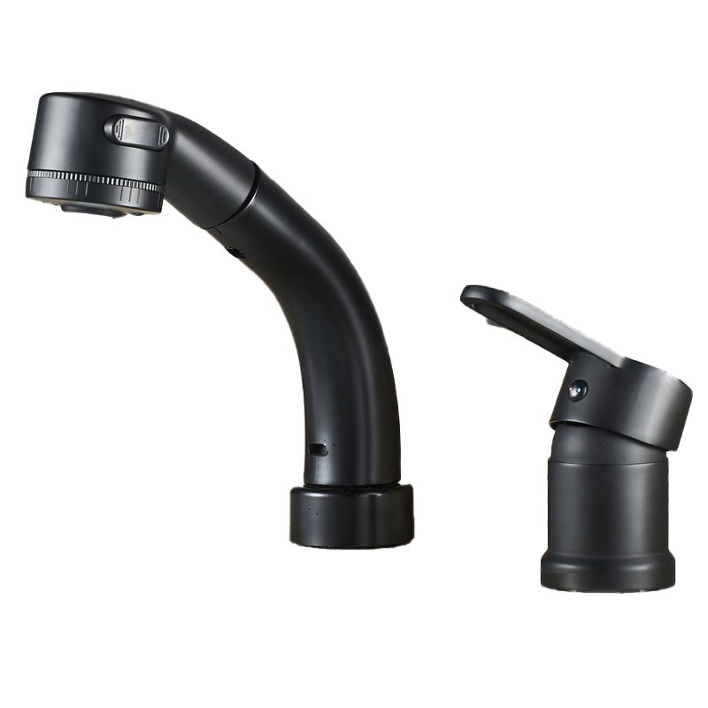 Kalsten | Modern Style Sink Faucet Copper Handle Low Arc Pull-Out Sink Faucet
