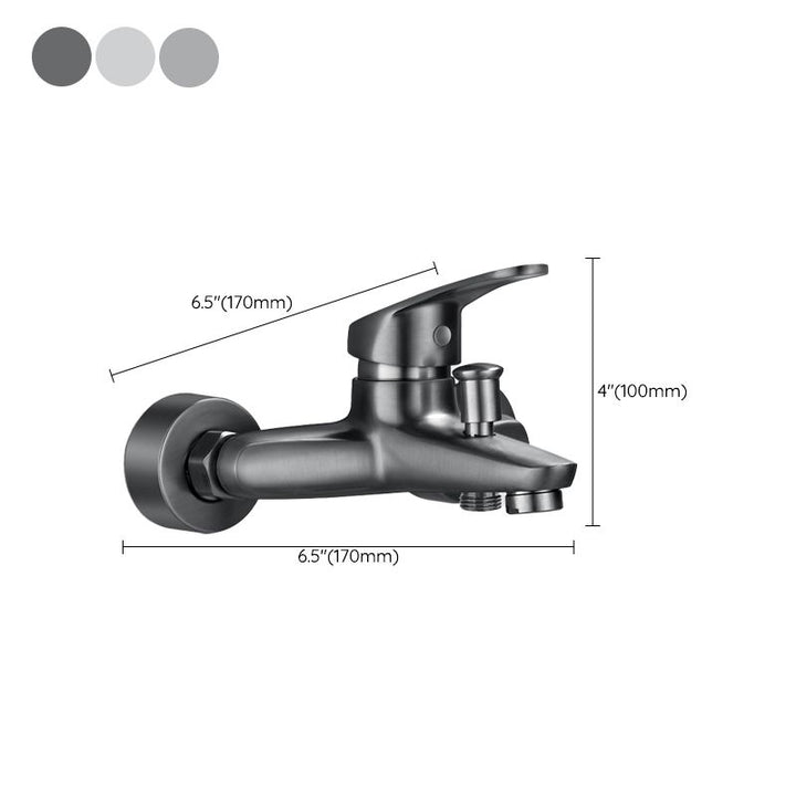 Kalsten | Solid Bathtub Faucet Handheld Shower Hose Lever Handle Wall-Mounted 2 Holes Bathtub Fill Valve