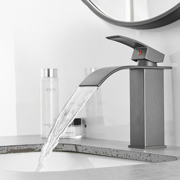 Kalsten | Modern Bathtub Faucet Waterfall Spout Lever Handle Brass Sink Faucet