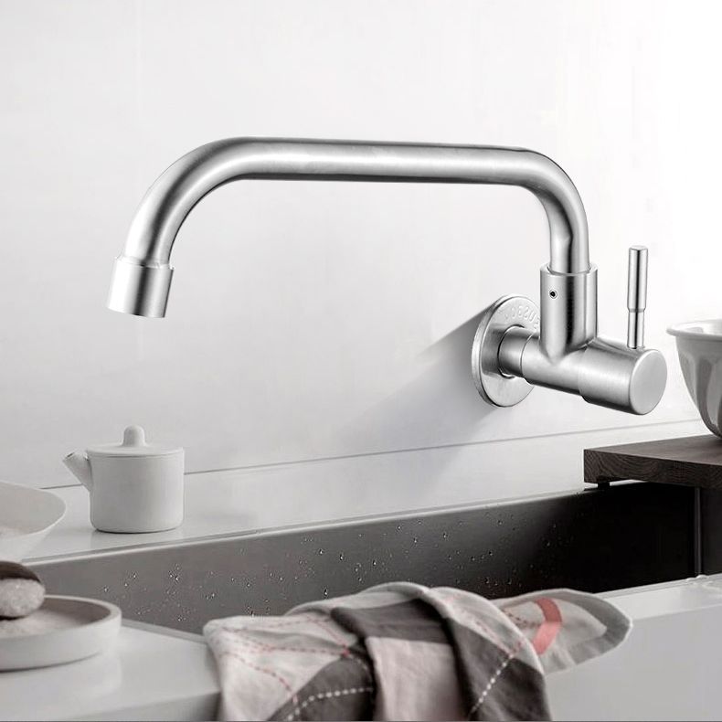 BowLift | Modern Bridge Faucet 304 Stainless Steel Knob Handle Swivel Spout Wall Mounted Faucet
