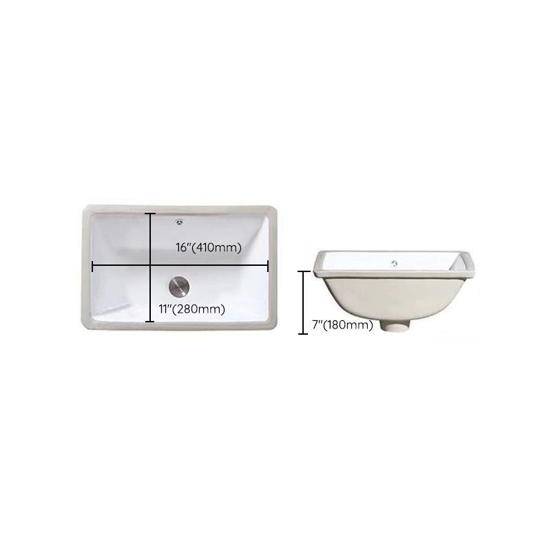 Kalsten | Modern Under-mount Sink Oval Porcelain with Pop-Up Drain Sink