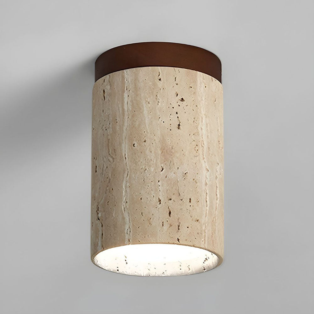 Wood Cylinder Flush Mount Ceiling Lamp Kalsten