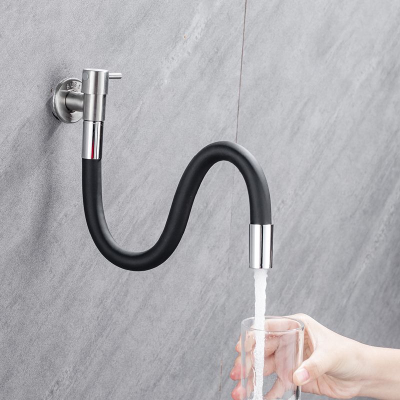 Brehn | Contemporary wall-mounted bathroom faucet with stainless steel lever handles