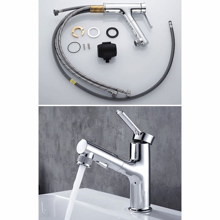 Kalsten | Contemporary sink faucet pull-out basin tap with lever handle