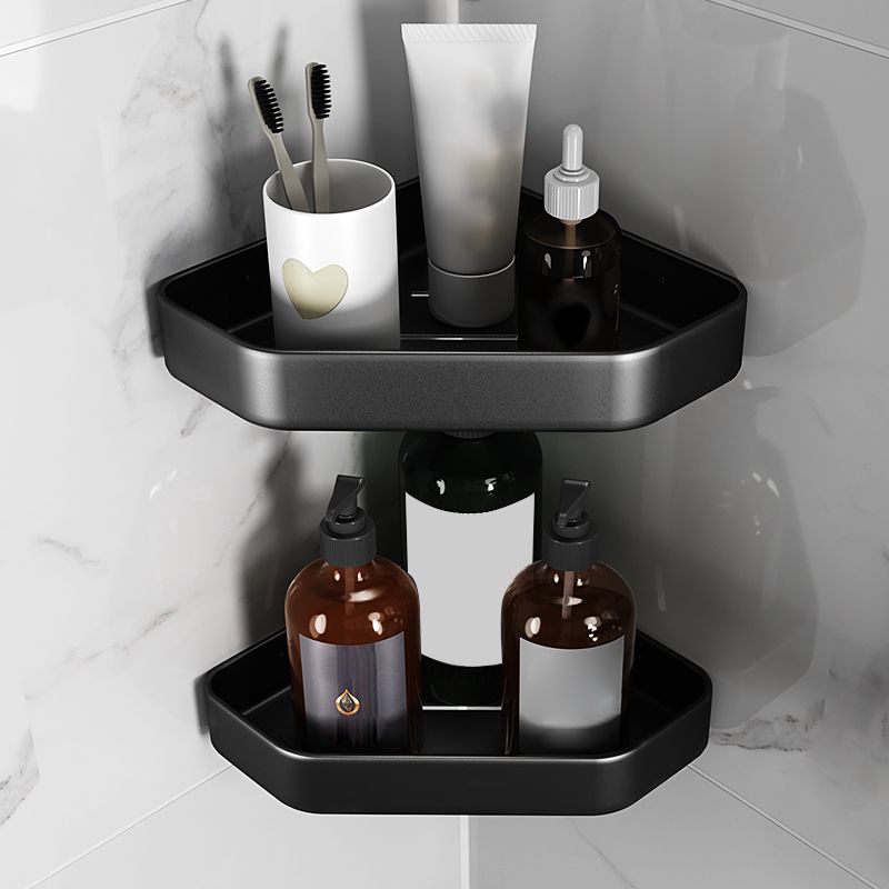 Kalsten | Matt black bathroom accessories set Modern anti-rust 1/2/3-piece bathroom shelf