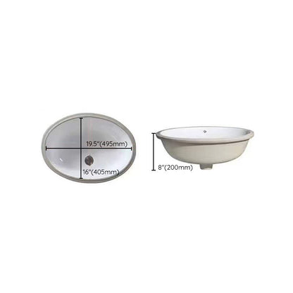 Kalsten | Modern Under-mount Sink Oval Porcelain with Pop-Up Drain Sink