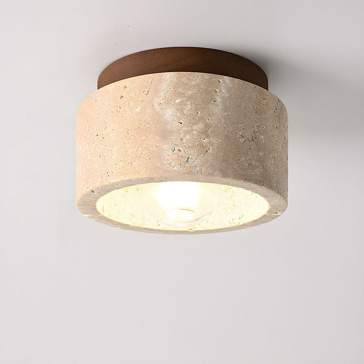 Wood Cylinder Flush Mount Ceiling Lamp Kalsten