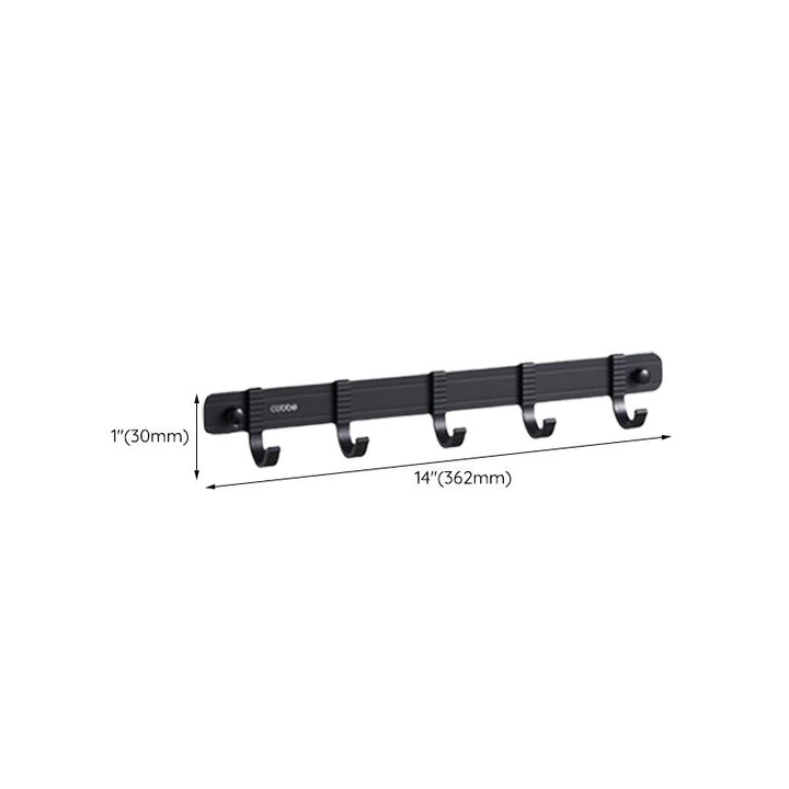Kalsten | Contemporary bathroom accessory set with black finish and bath shelf/towel bar
