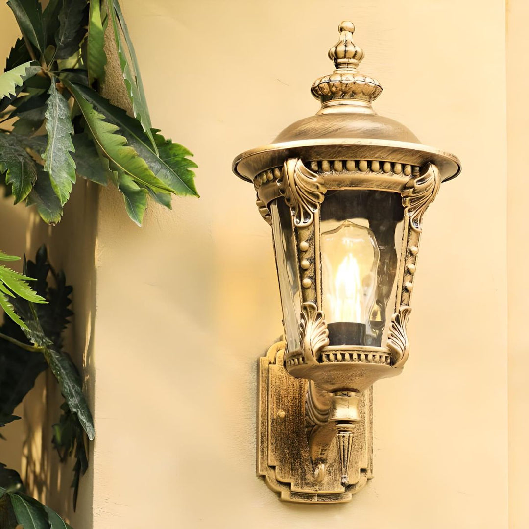Vintage Glass Outdoor Wall Lantern Kalsten