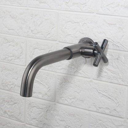 BowLift | Contemporary Wall-Mounted Bathroom Faucet Cross Handles Stainless Steel Faucet