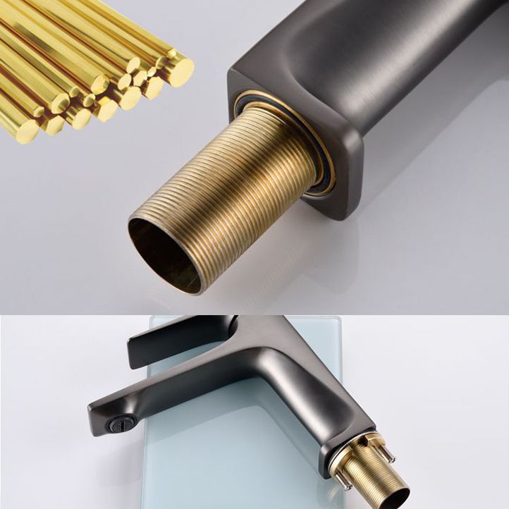 Kalsten | Modern Vessel Sink Faucet Copper Lever Handle Low Arc Vessel Faucet for the Bathroom