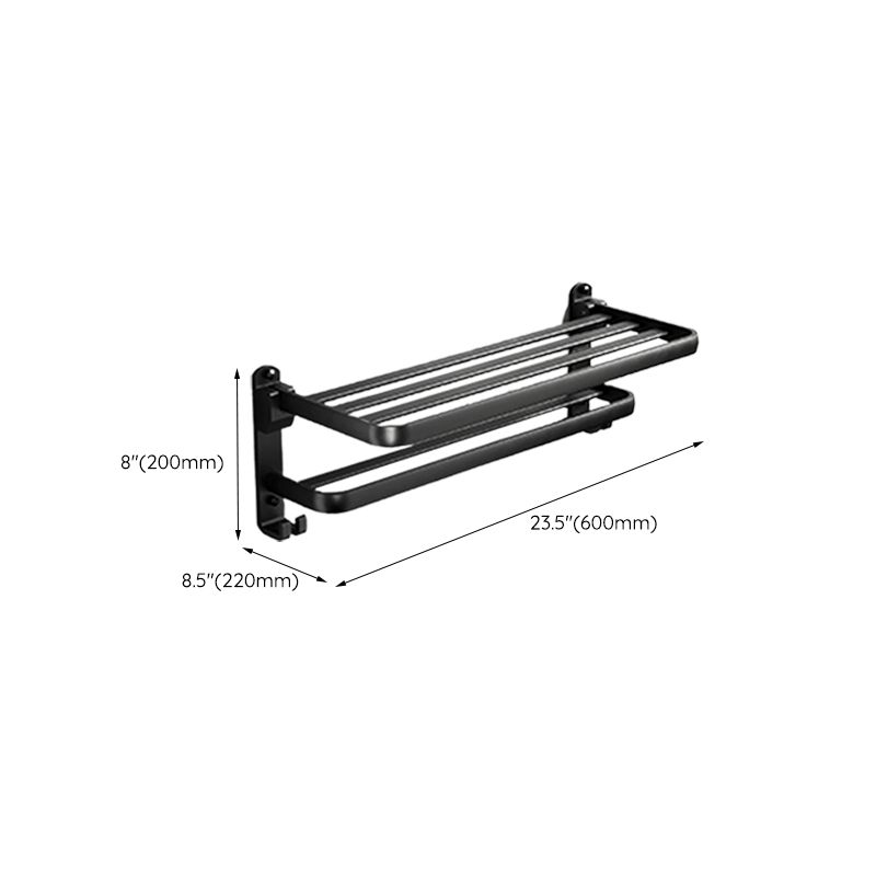 Kalsten | Contemporary bathroom accessory set with black finish and bath shelf/towel bar