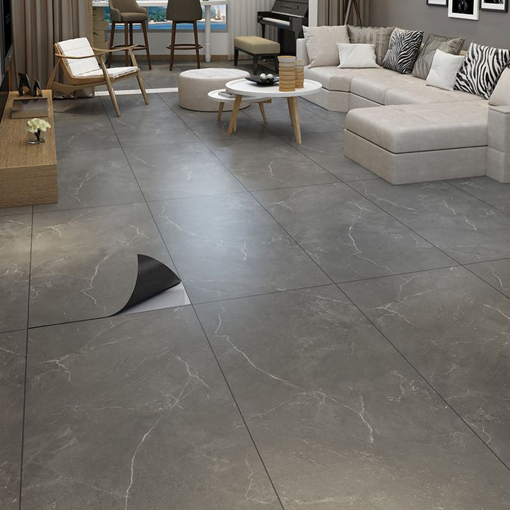 Kalsten | Peel and Stick Vinyl Floor Low Gloss Vinyl Floor with Marble Look