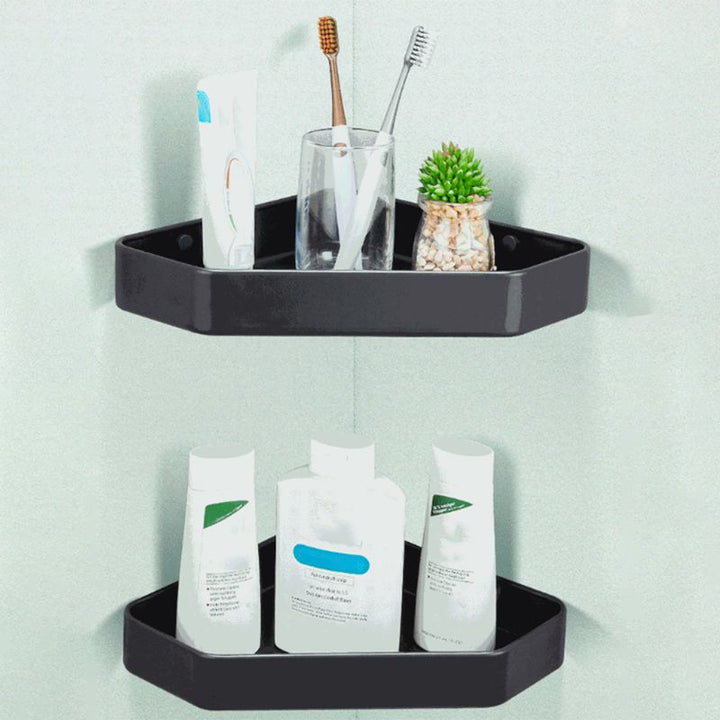 Kalsten | Modern Bathroom Accessory Set Matte Black/Grey Bathroom Shelf/Towel Holder & Paper Holder