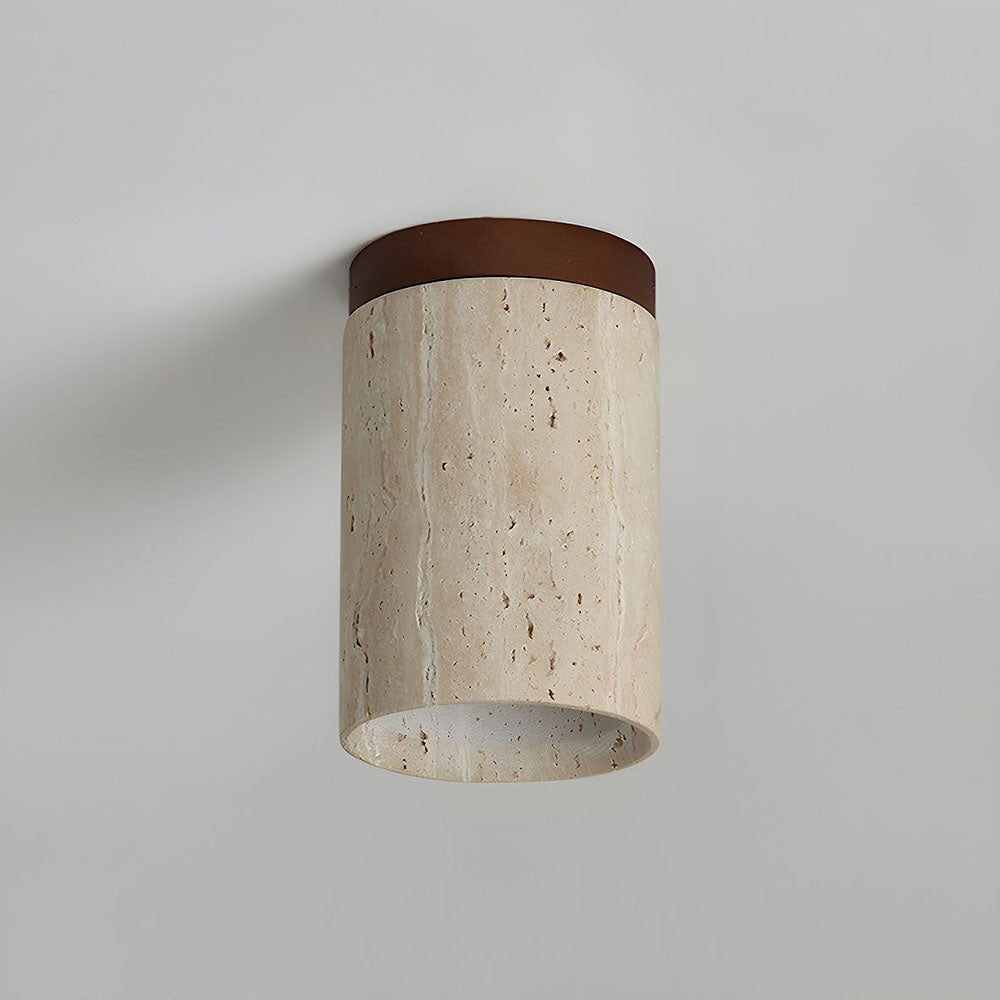 Wood Cylinder Flush Mount Ceiling Lamp Kalsten