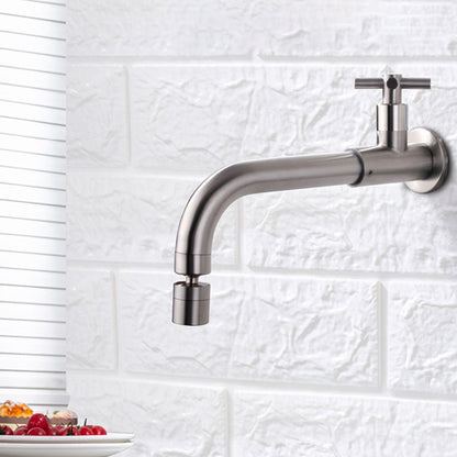 BowLift | Contemporary Wall-Mounted Bathroom Faucet Cross Handles Stainless Steel Faucet