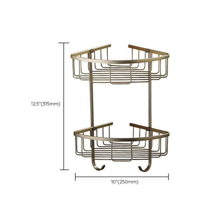 Kalsten | Worn Brass Traditional Bathroom Set with Bath Shelf/Paper Holder & Towel Bar