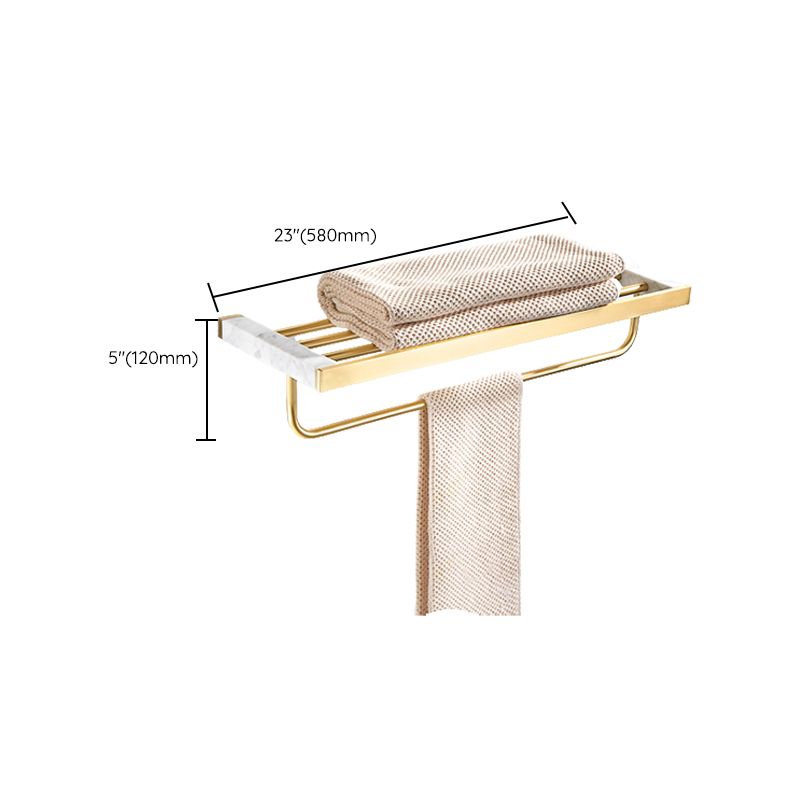 Kalsten | Brushed Brass Bathroom Accessory Set Metal & Marble Bathroom Hardware Set with Bathtub Shelf