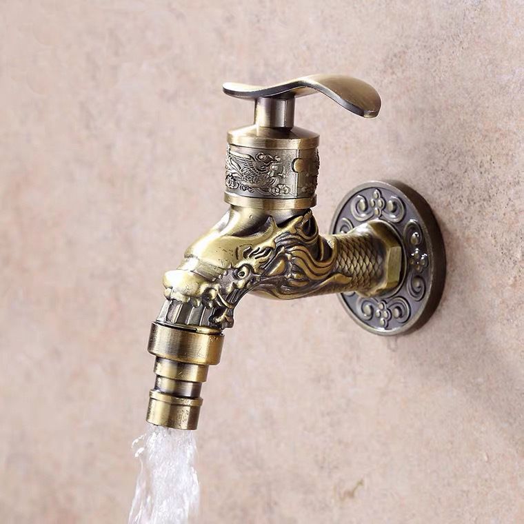 BowLift | Vintage Classic Basin Mixer Zinc Single Lever Dragon Engraving Wall Mounted Tap