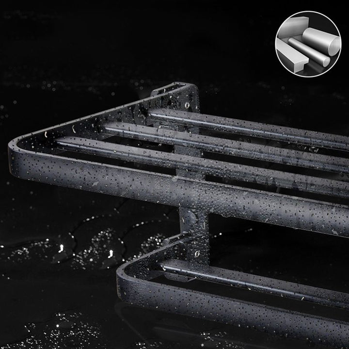 Kalsten | Modern Bathroom Accessory Set Matte Black/Grey Bathroom Shelf/Towel Holder & Paper Holder