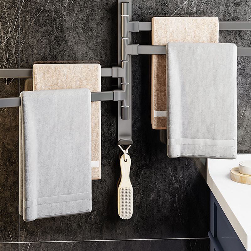 Kalsten | Contemporary Gray Bathroom Accessory Set Aluminium Towel Holder