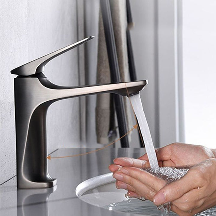 Kalsten | Modern Vessel Sink Faucet Copper Lever Handle Low Arc Vessel Faucet for the Bathroom