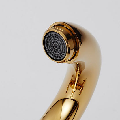 BowLift | Centered Basin Mixer Single Hole Bathroom Faucet with 2 Cross Handles