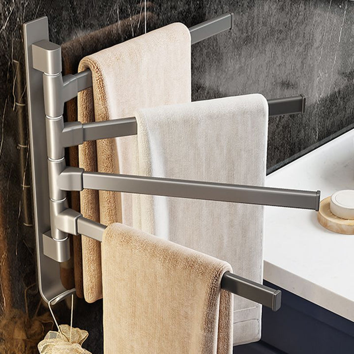 Kalsten | Contemporary Gray Bathroom Accessory Set Aluminium Towel Holder