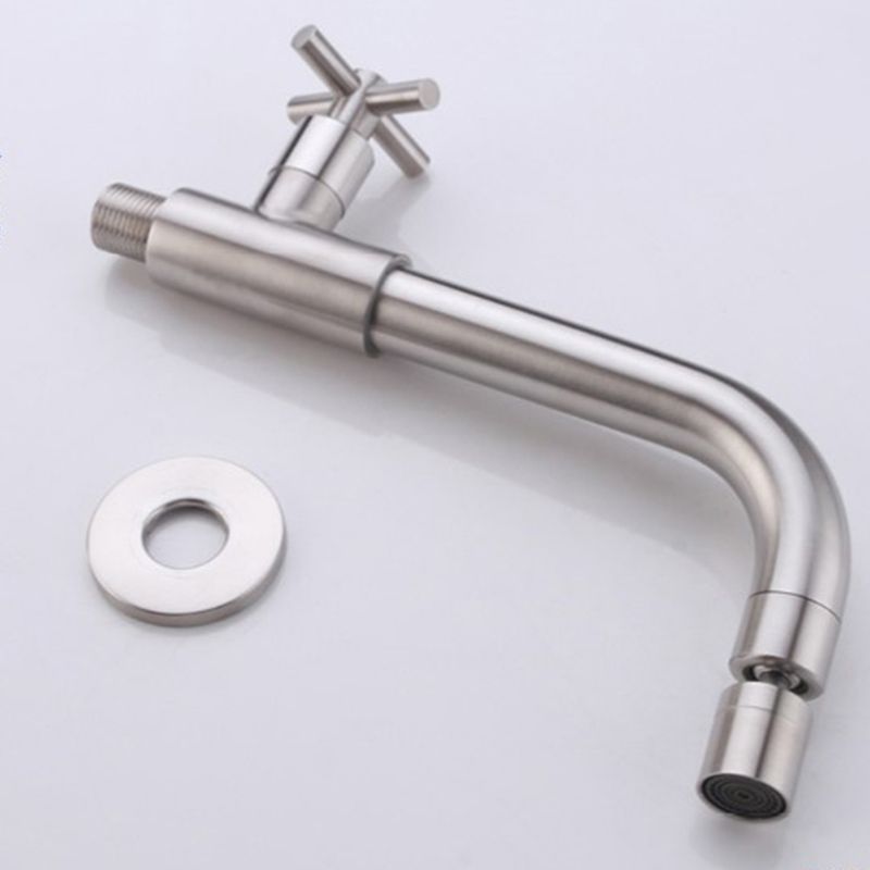 BowLift | Contemporary Wall-Mounted Bathroom Faucet Cross Handles Stainless Steel Faucet