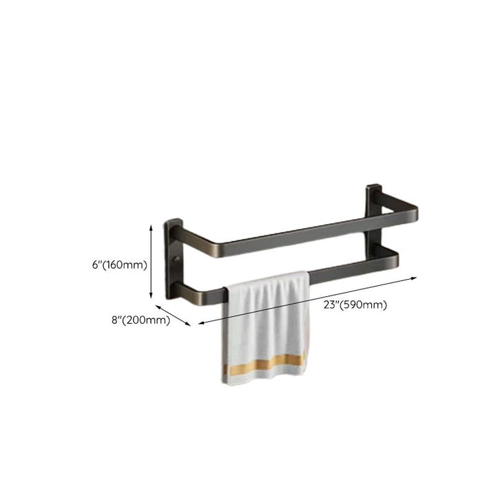 Kalsten | Contemporary bathroom accessory set with black finish and bath shelf/towel bar