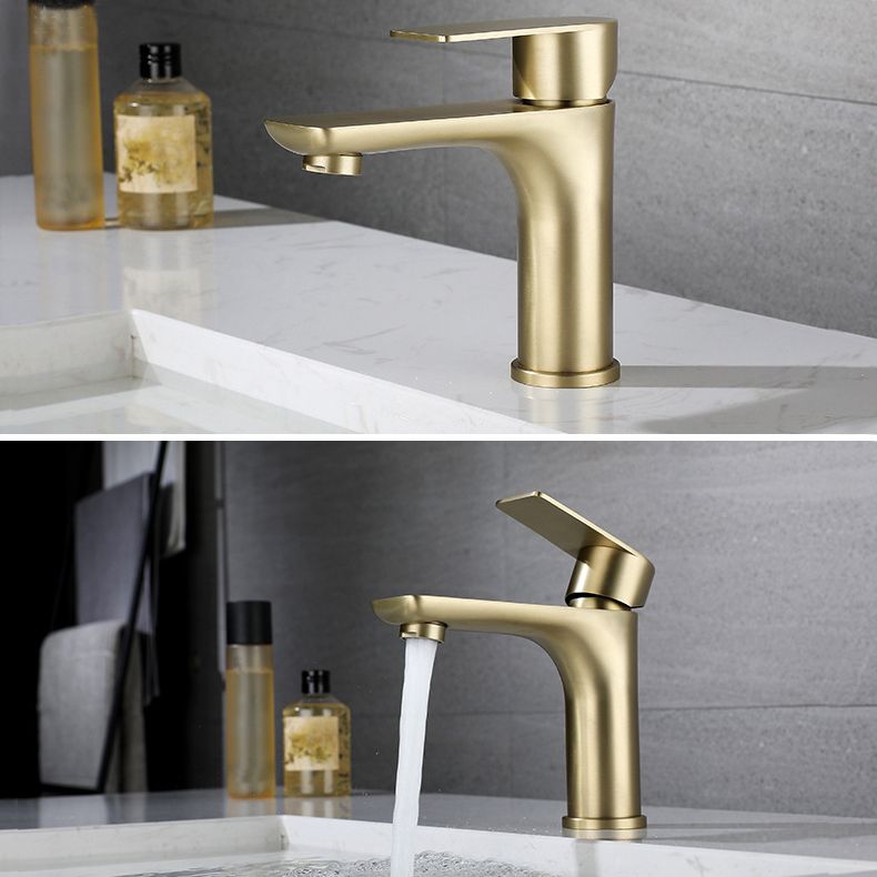 Modern Copper Single-Handle Low Arc Vessel Faucet for Home