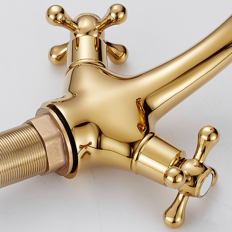BowLift | Centered Basin Mixer Single Hole Bathroom Faucet with 2 Cross Handles