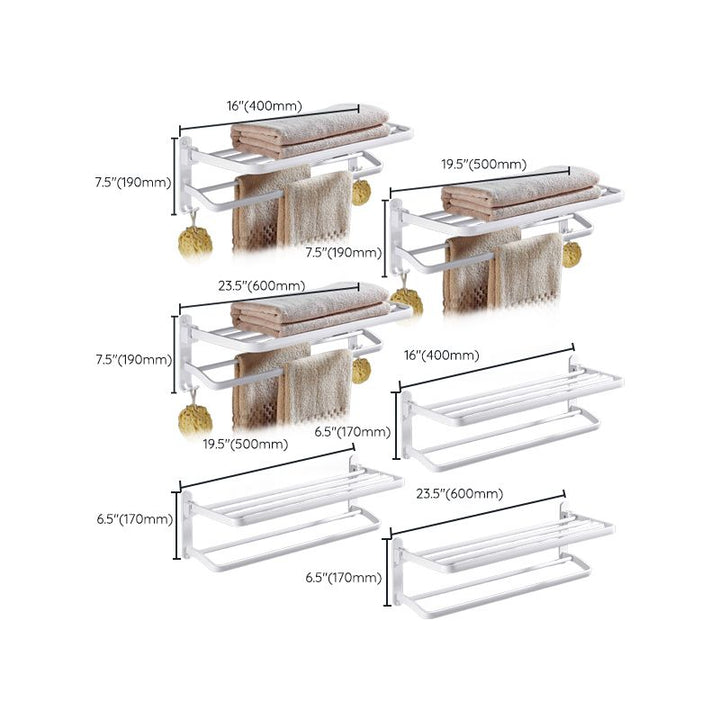 Kalsten | White Bathroom Accessories Hardware Set Modern Bathroom Accessories Set, Towel Rack