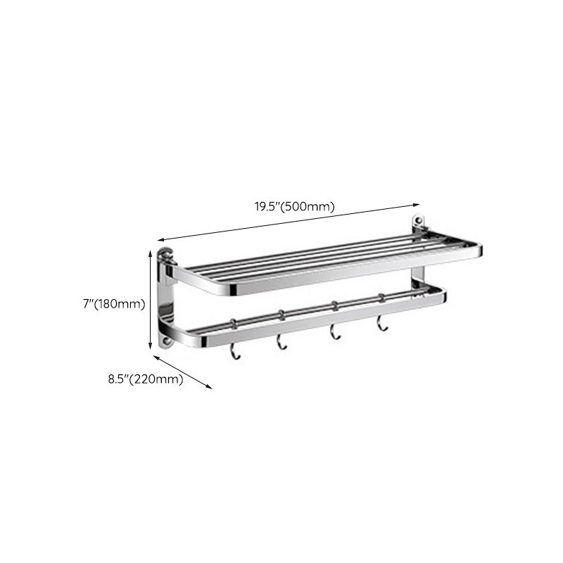 BowLift | Polished Chrome Modern Bathroom Accessory Set in Stainless Steel with Bath Shelf/Towel Bar