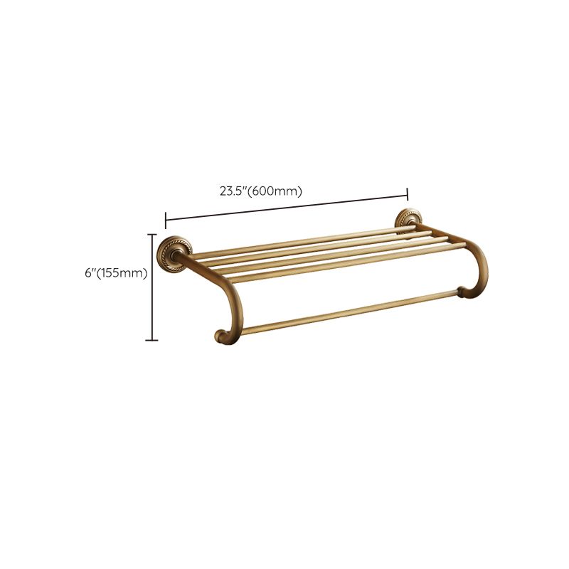Kalsten | Worn Brass Traditional Bathroom Set with Bath Shelf/Paper Holder & Towel Bar