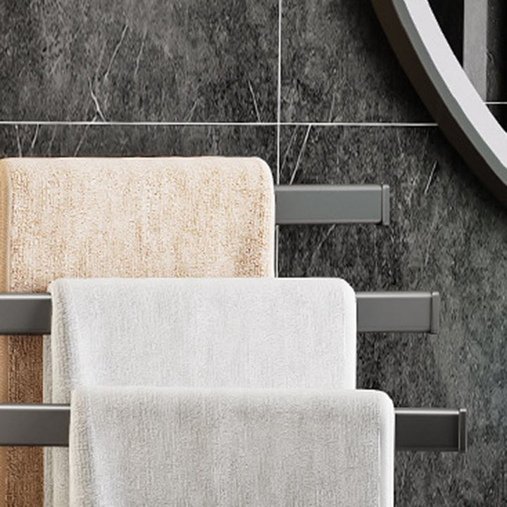Kalsten | Contemporary Gray Bathroom Accessory Set Aluminium Towel Holder